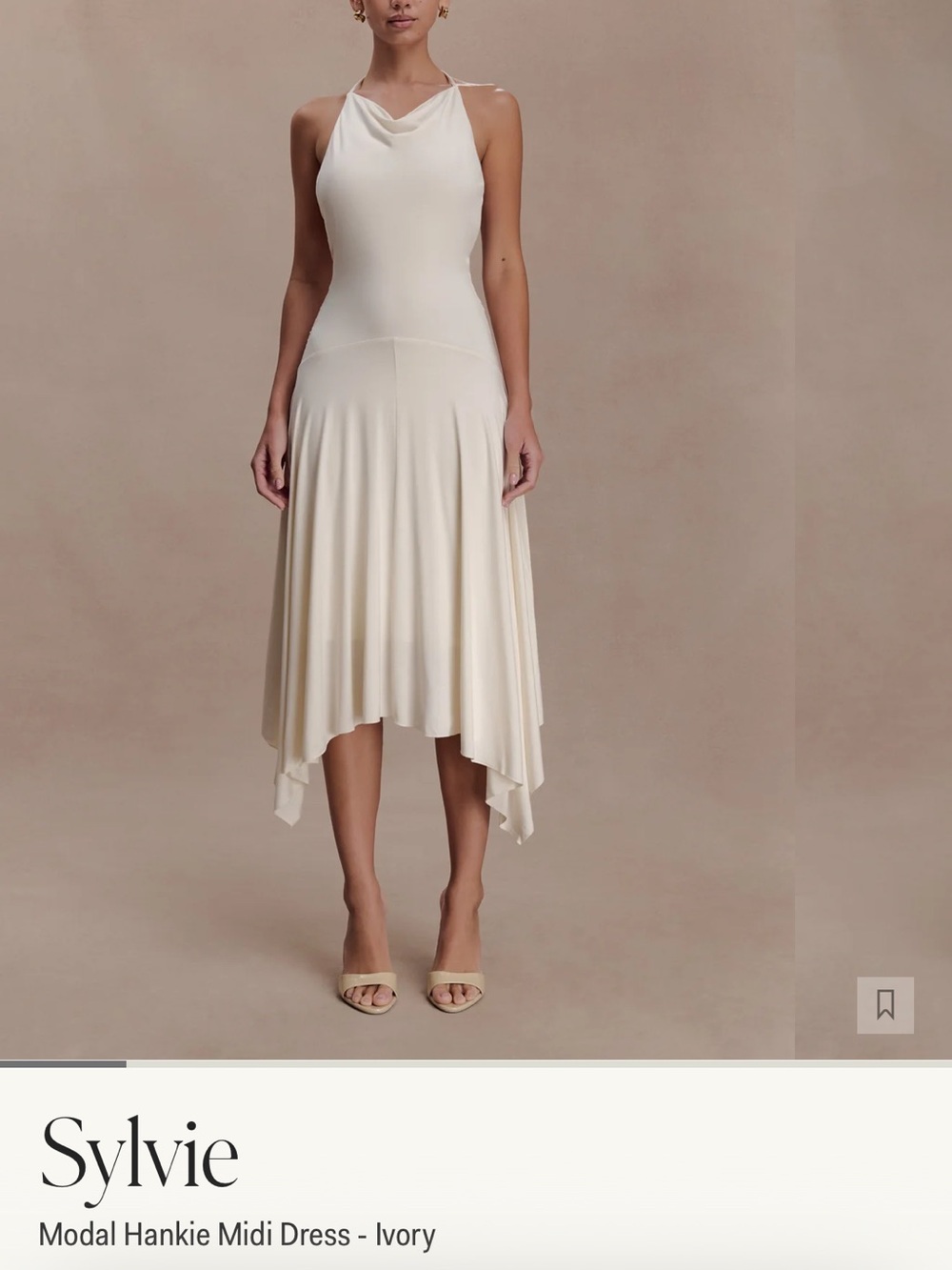 Meshki Sylvie Modal Hankie Midi Dress - Ivory